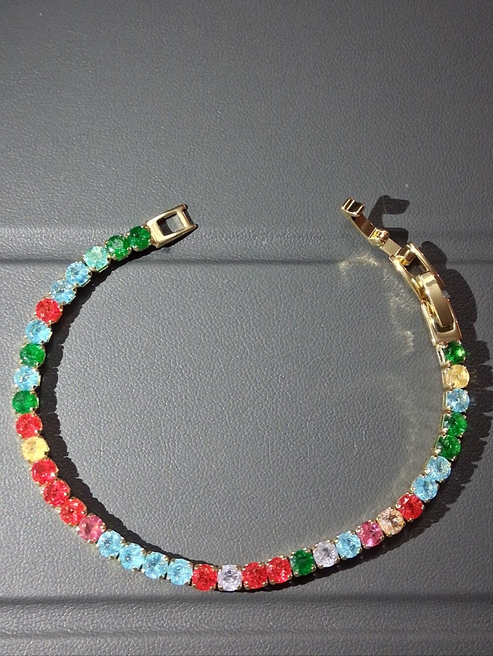 Gold Multicolor Tennis Bracelet